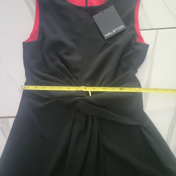Halston NWT Sleek Black Formal Dress - Picture 7 of 11